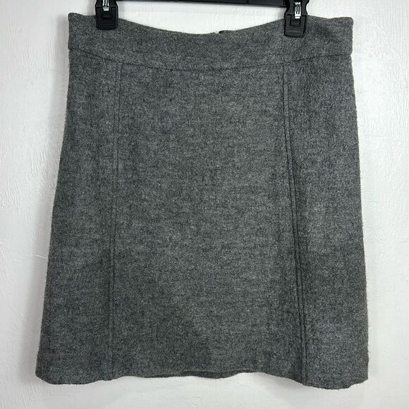 Ann Taylor Factory Boiled Wool A-line Mini Skirt In Gray Size 10 - Picture 1 of 7
